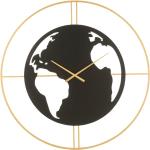 Horloges murales Paris Prix noires en métal imprimé carte du monde en promo 