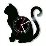 Horloges murales noires en vinyle à motif chats 