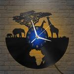 Horloges silencieuses noires à motif Afrique 
