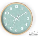 Horloges design bleu canard en bois à motif USA 