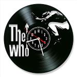 Horloge murale en forme de disque vinyle The Who - Style rétro - Silencieuse - Décoration d'intérieur unique - Accessoires de maison - Cadeau créatif