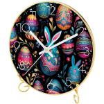 Horloges murales en métal à motif lapins modernes 