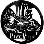 Horloges murales en vinyle à motif pizza 