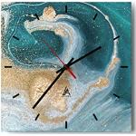 Horloges silencieuses turquoise en verre scandinaves 