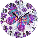 Horloges silencieuses à fleurs en verre à motif papillons Jake et les pirates Tic-Tac 
