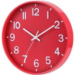 Horloges silencieuses rouges en plastique modernes 
