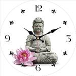 Horloges silencieuses grises à motif Bouddha 