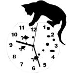 Horloges silencieuses blanches à motif chats 