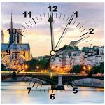 Horloges murales marron en bois à motif Notre-Dame de Paris 