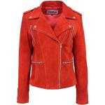 Vestes zippées House of Leather rouges en daim Taille XL look fashion pour femme 