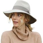 Chapeaux Fedora d'automne beiges nude en feutre 57 cm Taille L classiques pour femme 