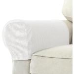 Housses de fauteuil blanches en tissu extensibles 