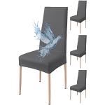 Housses de chaise gris foncé à rayures extensibles 
