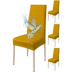 Housses de chaise jaunes à rayures extensibles 
