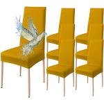 Housses de chaise jaunes à rayures extensibles 