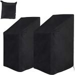 Housses de chaise de jardin noires en tissu empilables 