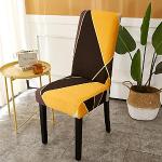 Housses de chaise jaune moutarde extensibles en lot de 6 modernes 