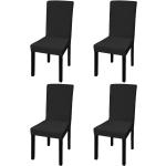 Housses de chaise noires en tissu extensibles 