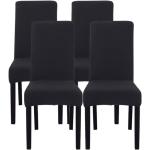 Housses de chaise noires en tissu extensibles 