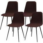 Housses de chaise marron extensibles en lot de 4 scandinaves 
