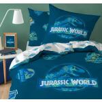 Housses de couette bleues en coton Jurassic World 140x200 cm pour enfant en promo 