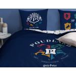 Housses de couette Warner Bros bleues all over en coton Harry Potter Harry 240x220 cm 2 places pour enfant 