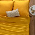 Housses de couette Paris Prix ocre jaune en coton 240x220 cm 2 places en promo 