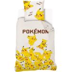 Housses de couette blanches en coton Pokemon Pikachu 140x200 cm pour enfant 