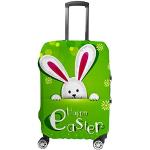 Housses vertes à rayures en polyester à motif lapins de valise look fashion 