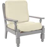 Housses de fauteuil Blancheporte blanches extensibles rustiques en promo 