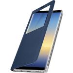 Housses Samsung Galaxy Note 8 bleues à rayures Avec fenêtre type à clapet 