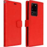 Housses Samsung Galaxy S20 Avizar rouges type portefeuille en promo 