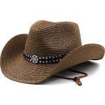 Chapeaux de cowboy en paille 58 cm Taille XL classiques pour homme 