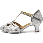 Chaussures de tango de mariage argentées en daim à paillettes Pointure 37 look fashion pour femme en promo 