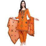 Salwars orange imprimé Indien en mousseline Taille XL plus size look fashion pour femme 