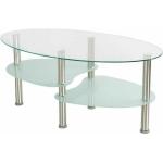 Table Basse HSTURYZ - Verre trempé - 3 Couches - 90 x 45 x 43 cm - Blanc-Transparent