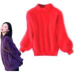 Pullovers rouges en peluche à manches longues Tailles uniques look fashion pour femme 