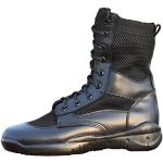 Chaussures de randonnée noires légères à bouts ronds à fermetures éclair avec un talon entre 3 et 5cm plus size look militaire pour homme 