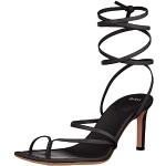 Sandales de créateur HUGO BOSS BOSS noires en cuir en cuir Pointure 38 look fashion pour femme 