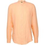 Chemises de créateur HUGO BOSS BOSS orange en lin col mao Taille XXL look casual pour homme 