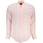 Chemises de créateur HUGO BOSS BOSS roses en lin à manches longues Taille 3 XL look casual pour homme 