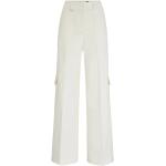Pantalons taille haute de créateur HUGO BOSS BOSS blancs en coton stretch Taille L 
