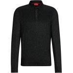 Pulls col polo noirs à manches longues Taille M look casual pour homme 