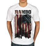 T-shirts blancs à manches courtes Rambo à manches courtes Taille XL look fashion pour homme 
