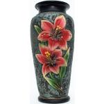 Vases design noirs à fleurs en céramique enduits 