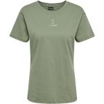 T-shirts col rond Hummel verts respirants à manches courtes à col rond Taille S look casual pour femme en promo 