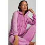Pyjamas en velours Hunkemöller roses en velours à capuche à manches longues Taille M pour femme 