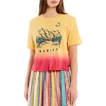 T-shirts Hurley jaunes en jersey à manches courtes à manches courtes à col rond Taille L look fashion pour femme 