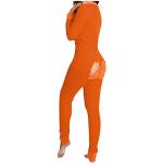 Pyjamas combinaisons pour la Saint-Valentin orange à motif lapins Taille S look sexy pour femme 