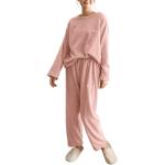 Pyjamas en velours d'automne roses à rayures en velours Tailles uniques classiques pour femme 